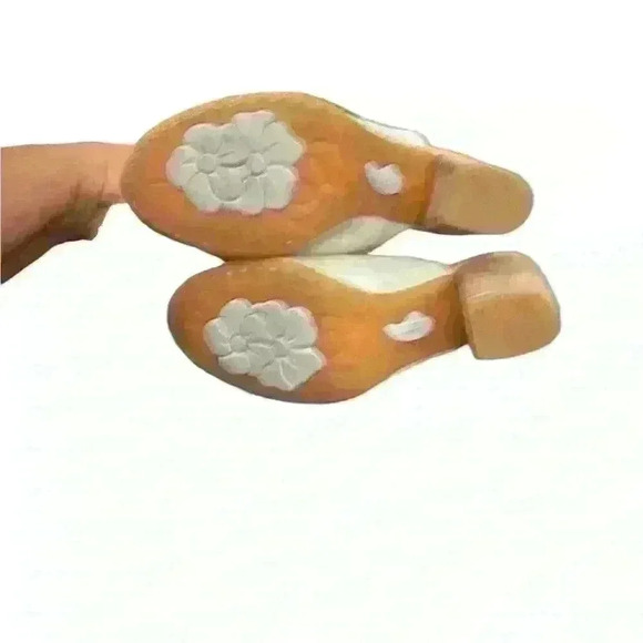 Born Bima cream clogs suede mules 3" heel peep toe casual women size 8M EUC - Picture 6 of 6